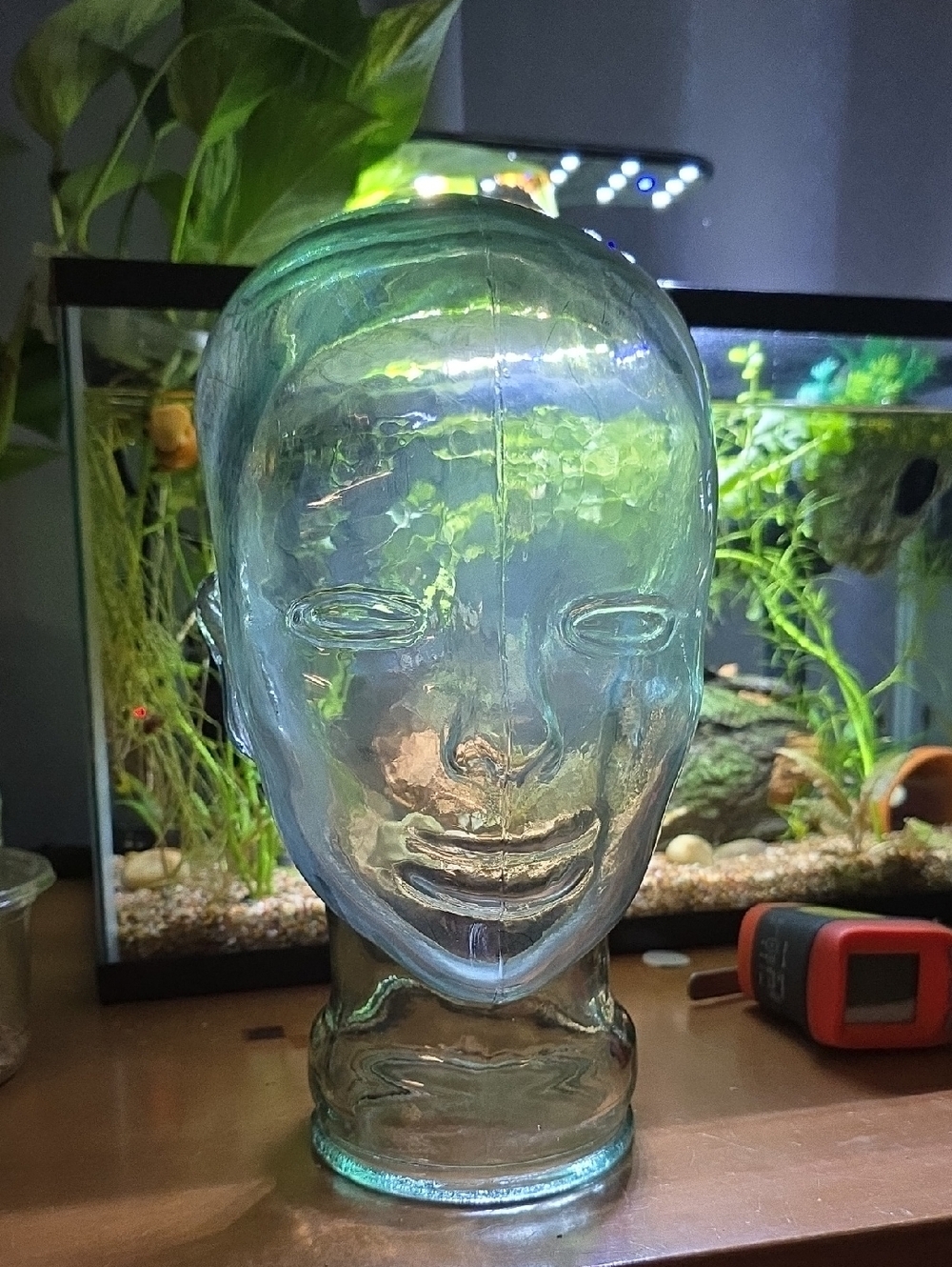 Glass Head Display Sculpture Vintage